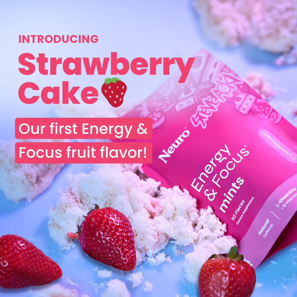 Neuro - Neuro x Steve Aoki Energy & Focus Strawberry Cake Mints